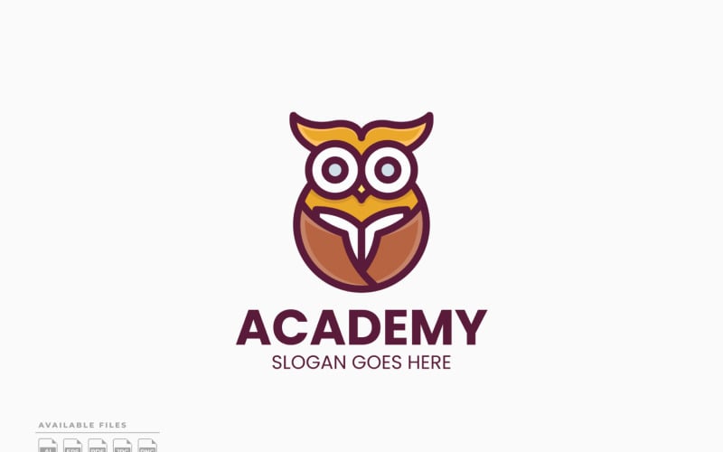 Modelo de logotipo da Owl Academy - Design vetorial