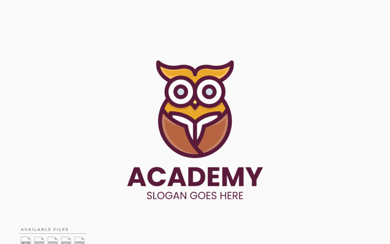 Owl Academy-logotypmall vektordesign