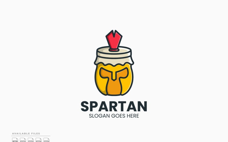 Spartansk burk logotyp mall vektor design