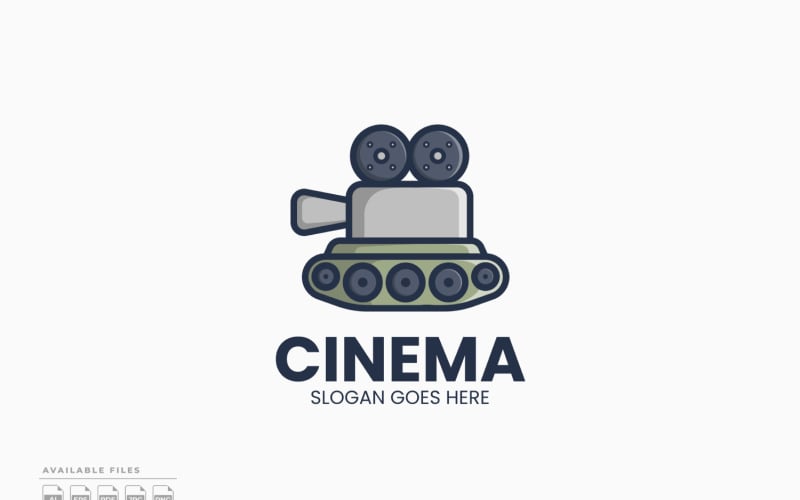 Szablon Logo Tank Cinema Wektor Projekt