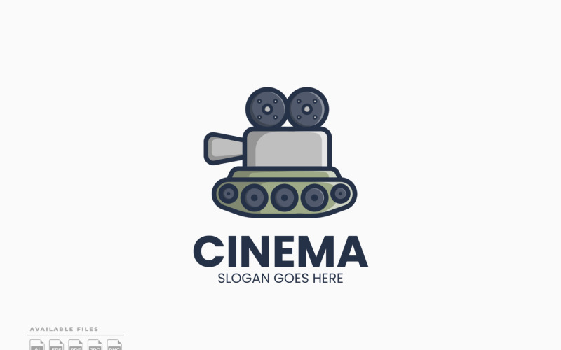 Tank Cinema Logo Sjabloon Vector Ontwerp