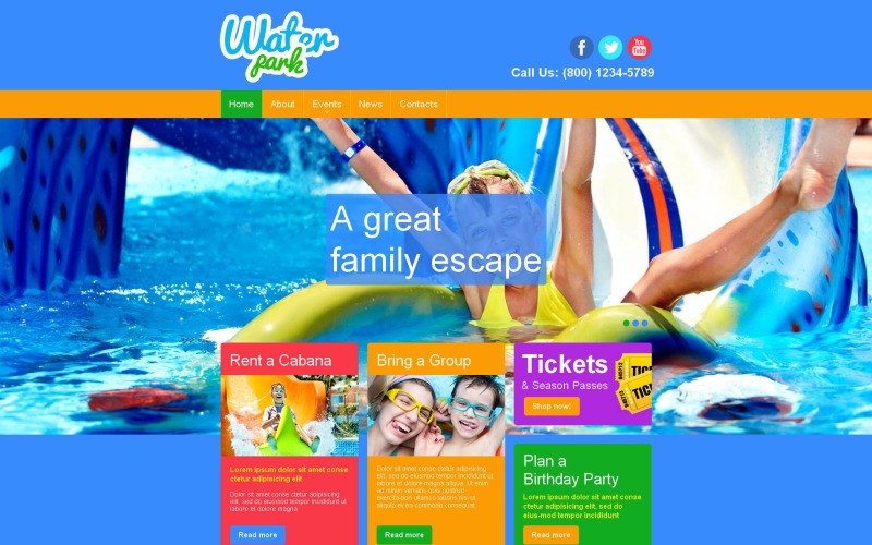 парк развлечений moto cms html шаблон