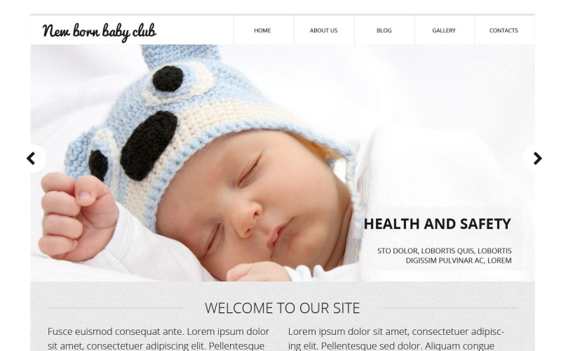 Plantilla web para sitio web New Born Baby Club