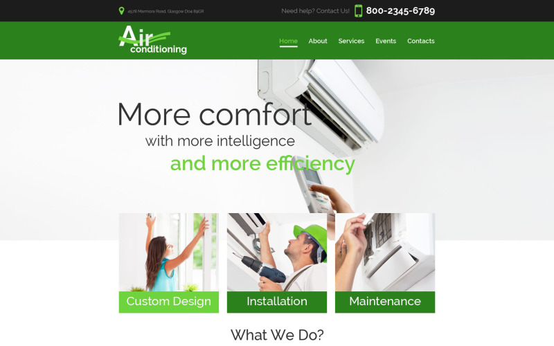 Шаблон веб-сайта компании Отопление, кондиционирование воздуха