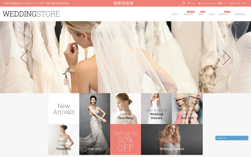 Shopify Theme pro svatební obchod