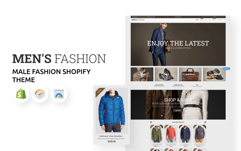 Tema de Shopify para tienda de moda masculina