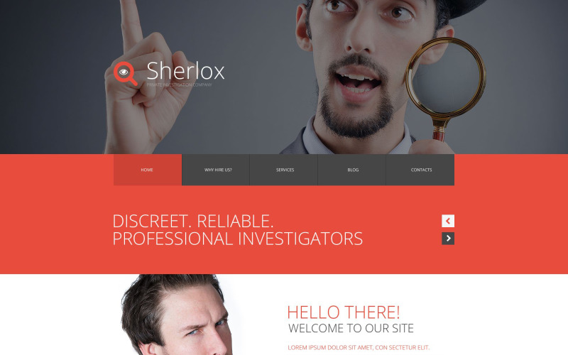 Website sjabloon voor privéonderzoek