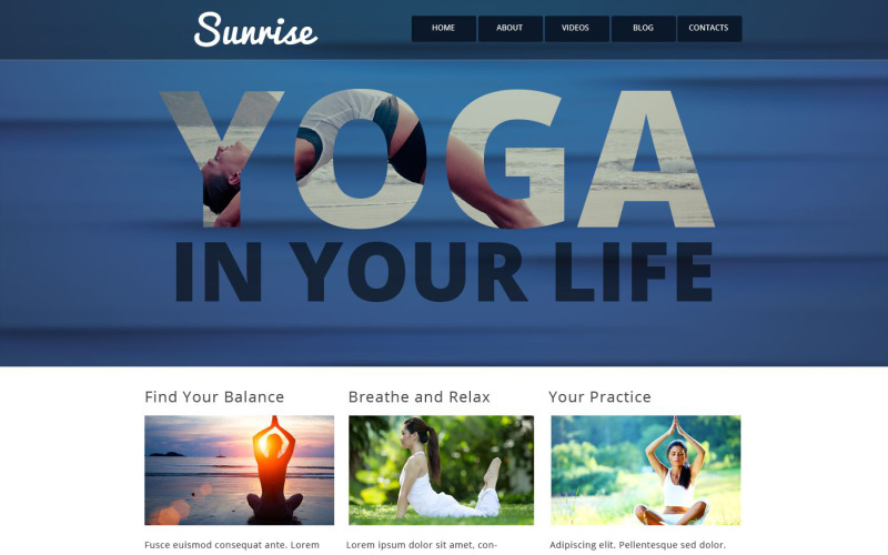 瑜伽风格的网站模板