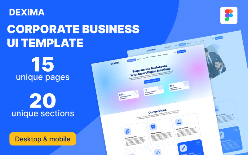 DEXIMA – Сучасний шаблон корпоративного бізнес-інтерфейсу