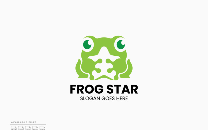 Frog Star Logo Template Vector Design