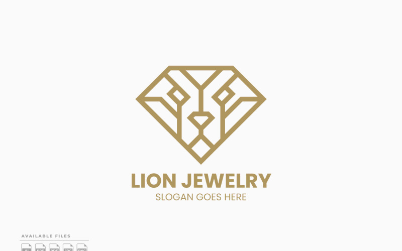 Lejon smycken logotyp mall vektor design