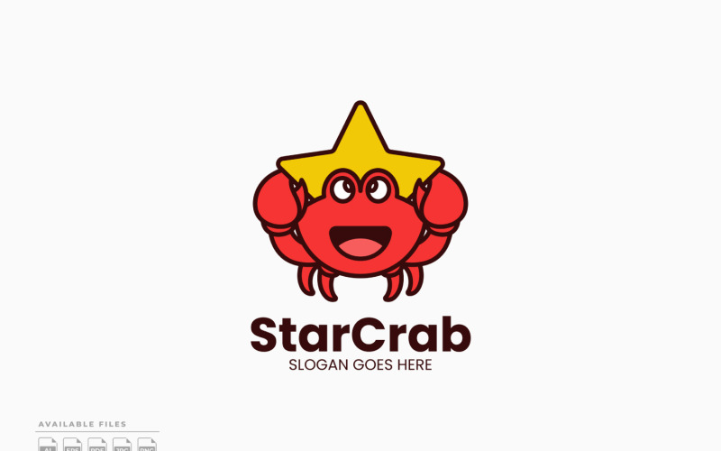 Modèle de logo de crabe étoilé, conception vectorielle