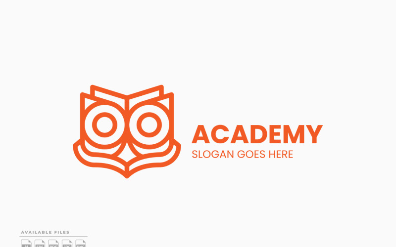 Modèle de logo de l'Académie Owl