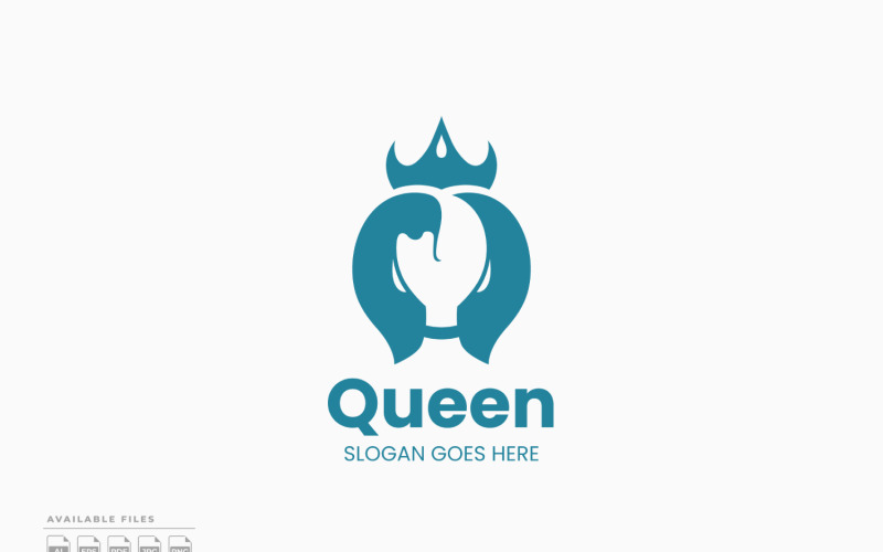 Modèle de logo de la reine, conception vectorielle