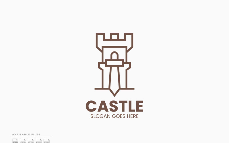 Modelo de logotipo da Castle Sword - Design vetorial