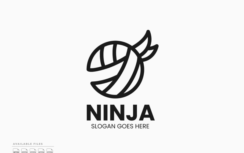 Ninja Ball-logotypmall vektordesign