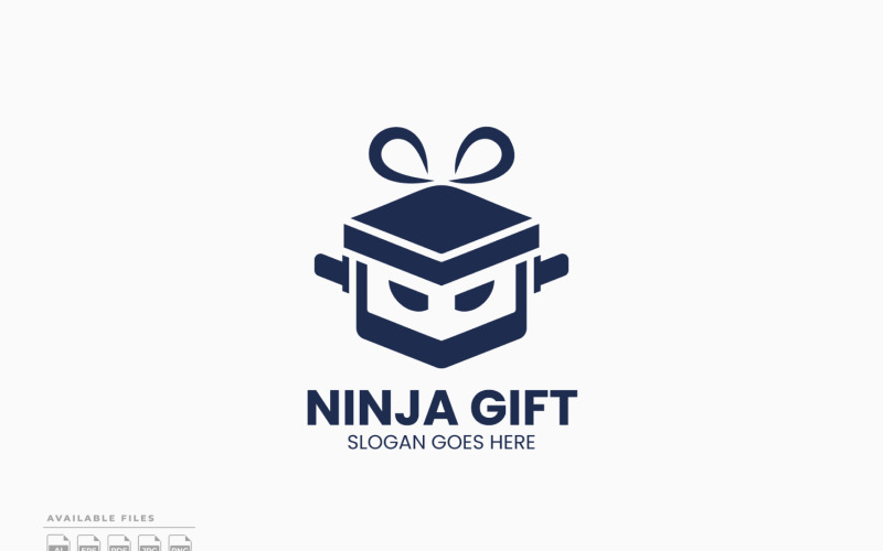 Ninja-gåvalogotypmall vektordesign