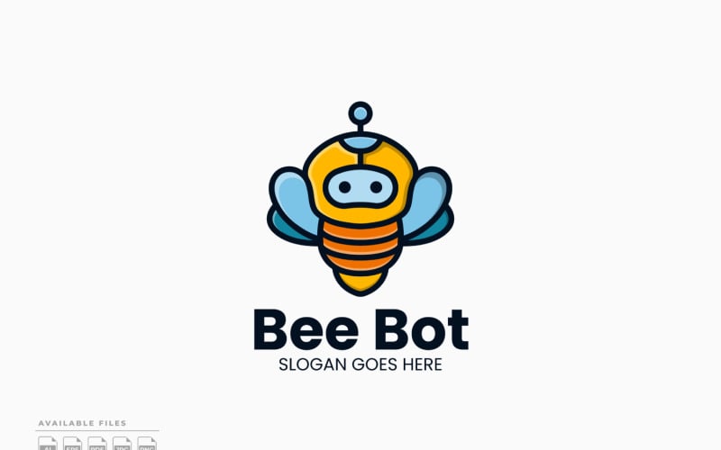 Шаблон логотипа Bee Bot Векторный дизайн