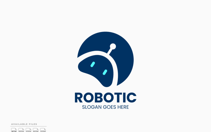 Шаблон логотипа робота Векторный дизайн