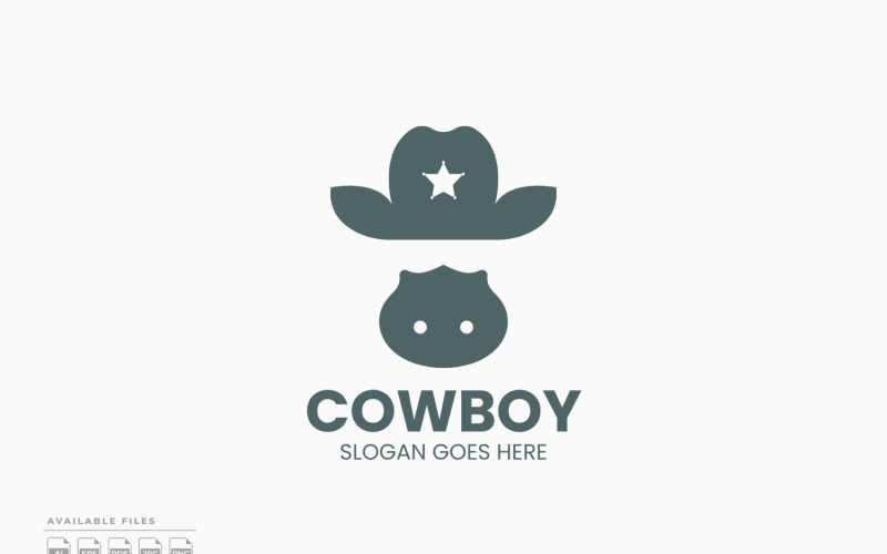 Vektorový design šablony loga kovboje