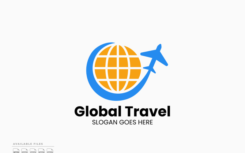 Vektorový design šablony loga pro globální cestování