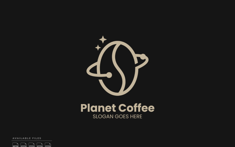 星球咖啡标志模板矢量设计