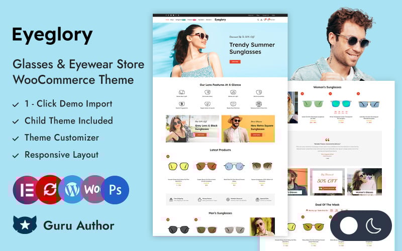 Eyeglory - Loja de Óculos e Ótica Elementor Tema Responsivo WooCommerce