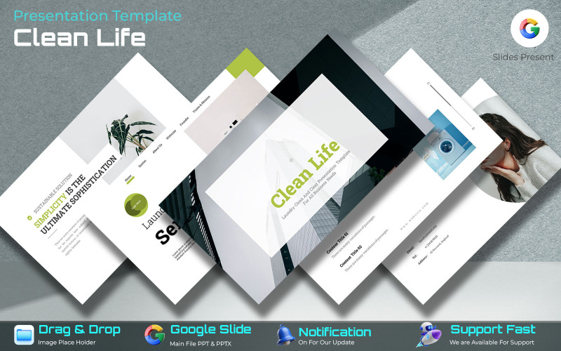 Plantillas de presentación de Google de Clean Life
