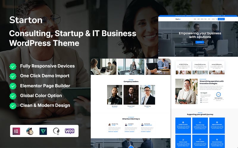 Starton - WordPress-thema voor consultancy, startups en IT-bedrijven