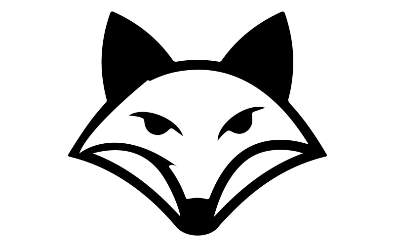 Um design de logotipo moderno com uma silhueta de cabeça de raposa