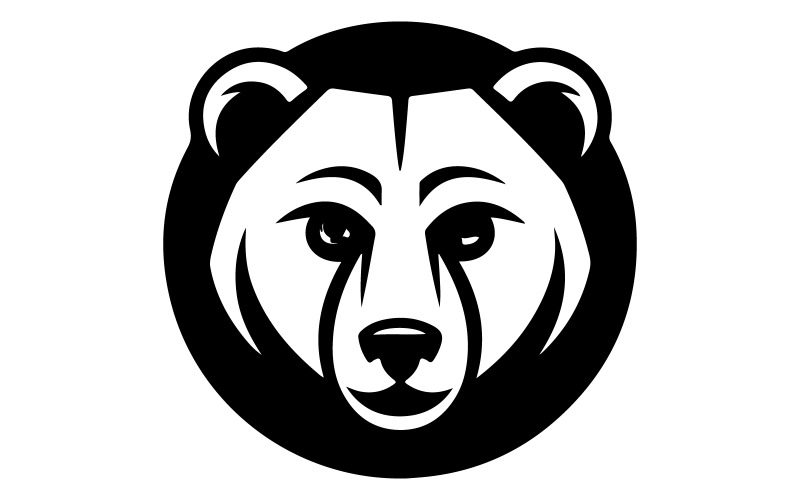 Um logotipo vetorial com o rosto de um urso
