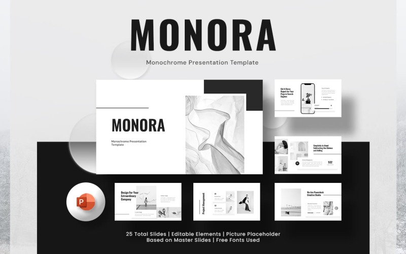 Monora - Modelo de PowerPoint monocromático
