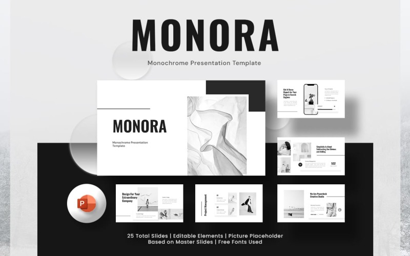Monora - Monokrom PowerPoint-mall
