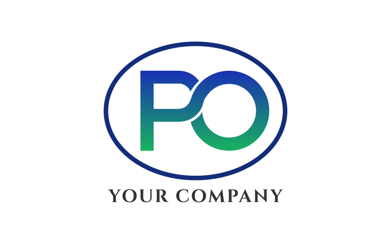 PO Harf Baş Harfleri Logo Tasarım Şablonu