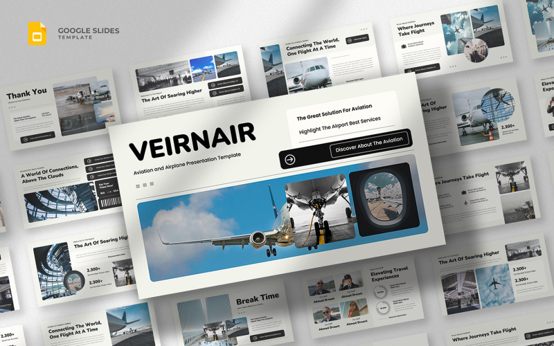Veirnair - 航空公司和航空 Google 幻灯片模板