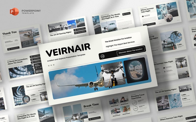 Veirnair - PowerPoint-mall för flygbolag och flyg