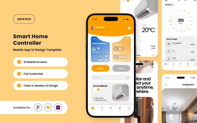 Homenajeado: Plantilla de diseño de app para una vida conectada
