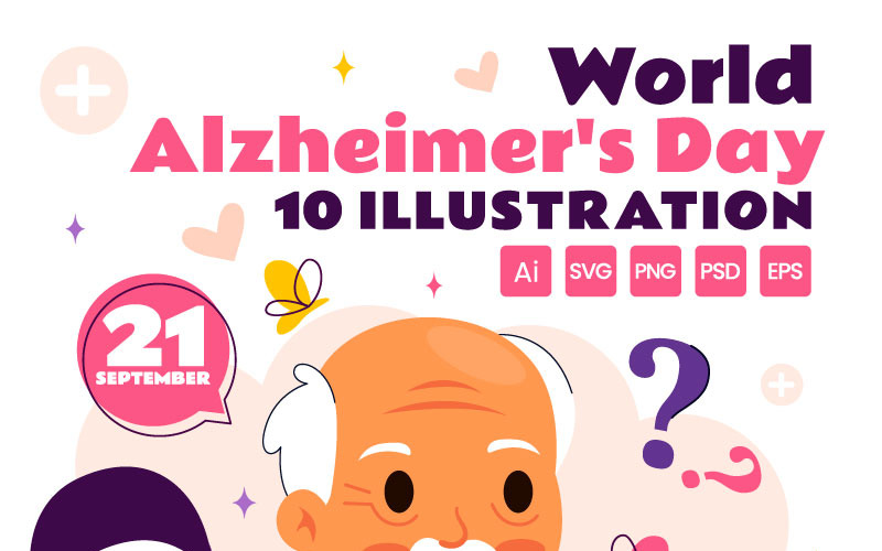 10 Alzheimer-kór világnap illusztráció
