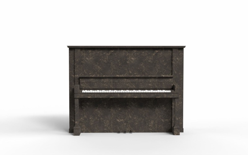 Modelo 3D de piano de cola con chapa de madera brillante