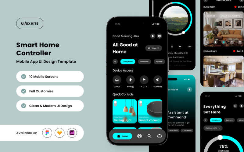 TukNest – Modelo de Design de Interface de Usuário para Aplicativo de Vida Inteligente