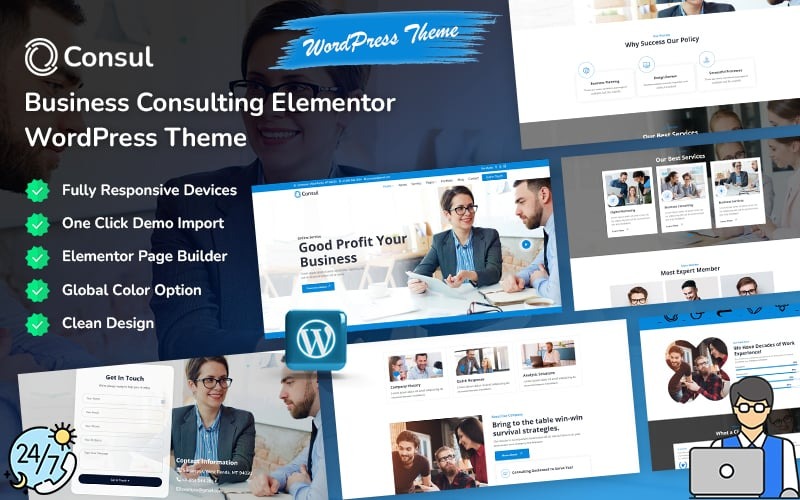 Consul - Thème WordPress pour le conseil aux entreprises