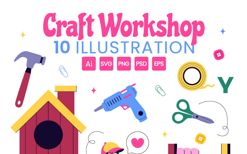 10 ilustraciones de talleres de manualidades DIY