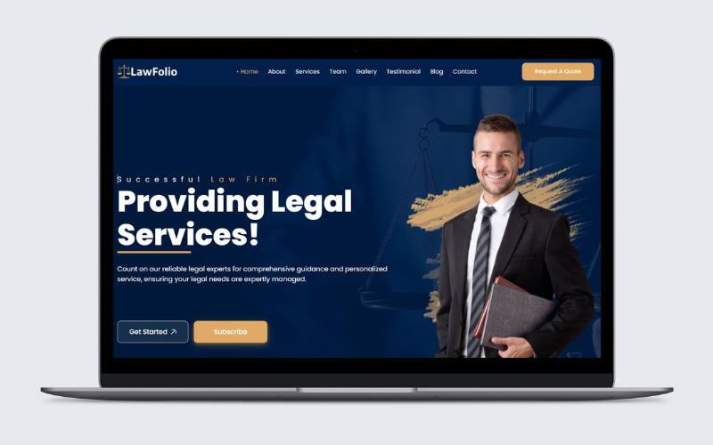 LawFolio - HTML-sjabloon voor landingspagina's voor advocaten en advocatenkantoren