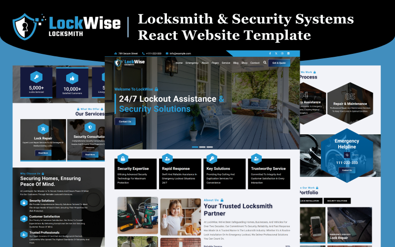 LockWise - Çilingir ve Güvenlik Sistemleri React Web Sitesi Şablonu