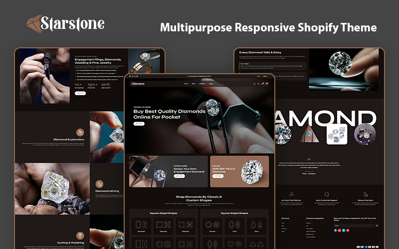 Starstone – Thème Shopify réactif pour bijoux : bagues, colliers et autres