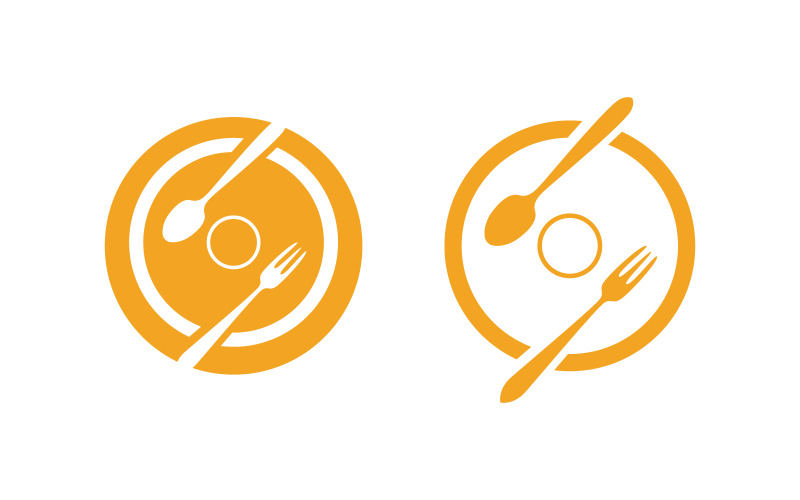 Illustrazione del modello del logo dell'elemento di cottura del cibo v.5