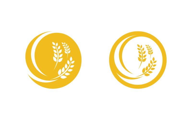 Illustrazione vettoriale di un'azienda agricola, grano e riso, v.13
