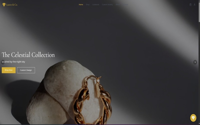 Luster & Co. - Premium React-mall för smyckesbutik med administratörsöversikt