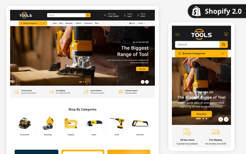 ToolsPro - Shopify Verktygstema | Shopify 2.0 Tema