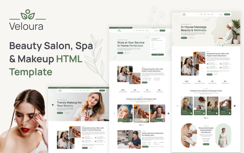 Veloura - HTML-mall för skönhetsspa och skönhetssalong